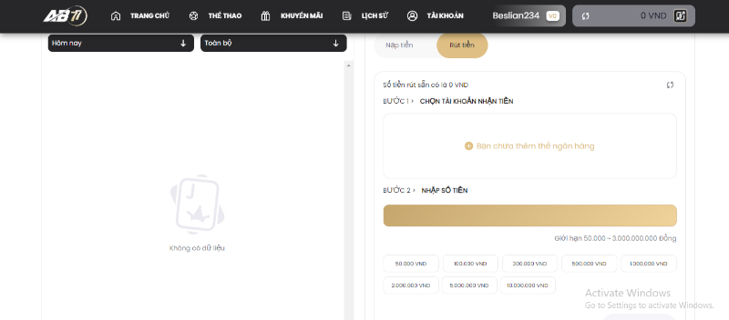 Thành viên AB77có thể rút tiền thất bại do nhiều nguyên nhân